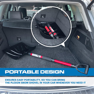 47" Snow Pusher with 2-piece Fiberglass Handle & Plastic D-Grip, 18" Wide Blade
