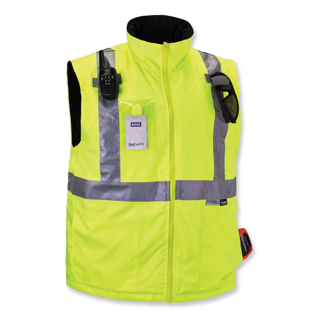 GloWear 8287 Class 2 Hi-Vis Jacket with Removable Sleeves, 2X-Large, Lime, Ships in 1-3 Business Days