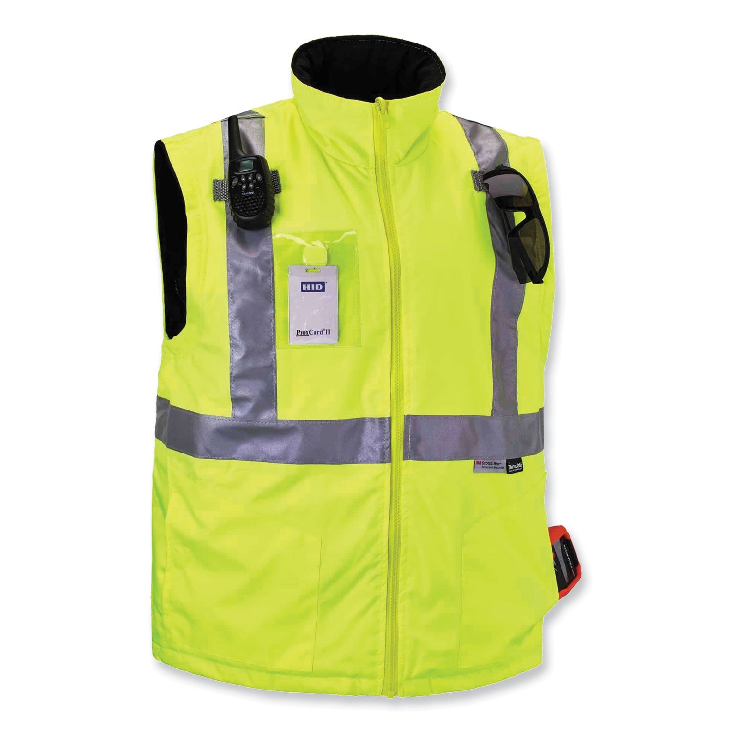 GloWear 8287 Class 2 Hi-Vis Jacket with Removable Sleeves, 3X-Large, Lime, Ships in 1-3 Business Days