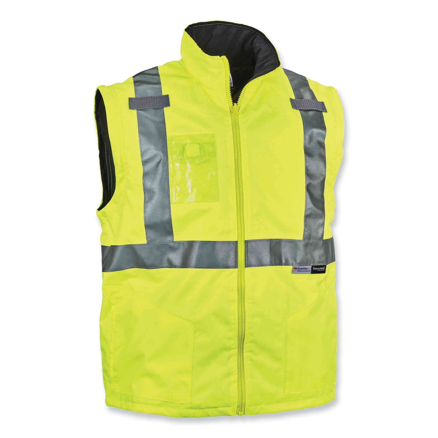 GloWear 8287 Class 2 Hi-Vis Jacket with Removable Sleeves, 5X-Large, Lime, Ships in 1-3 Business Days