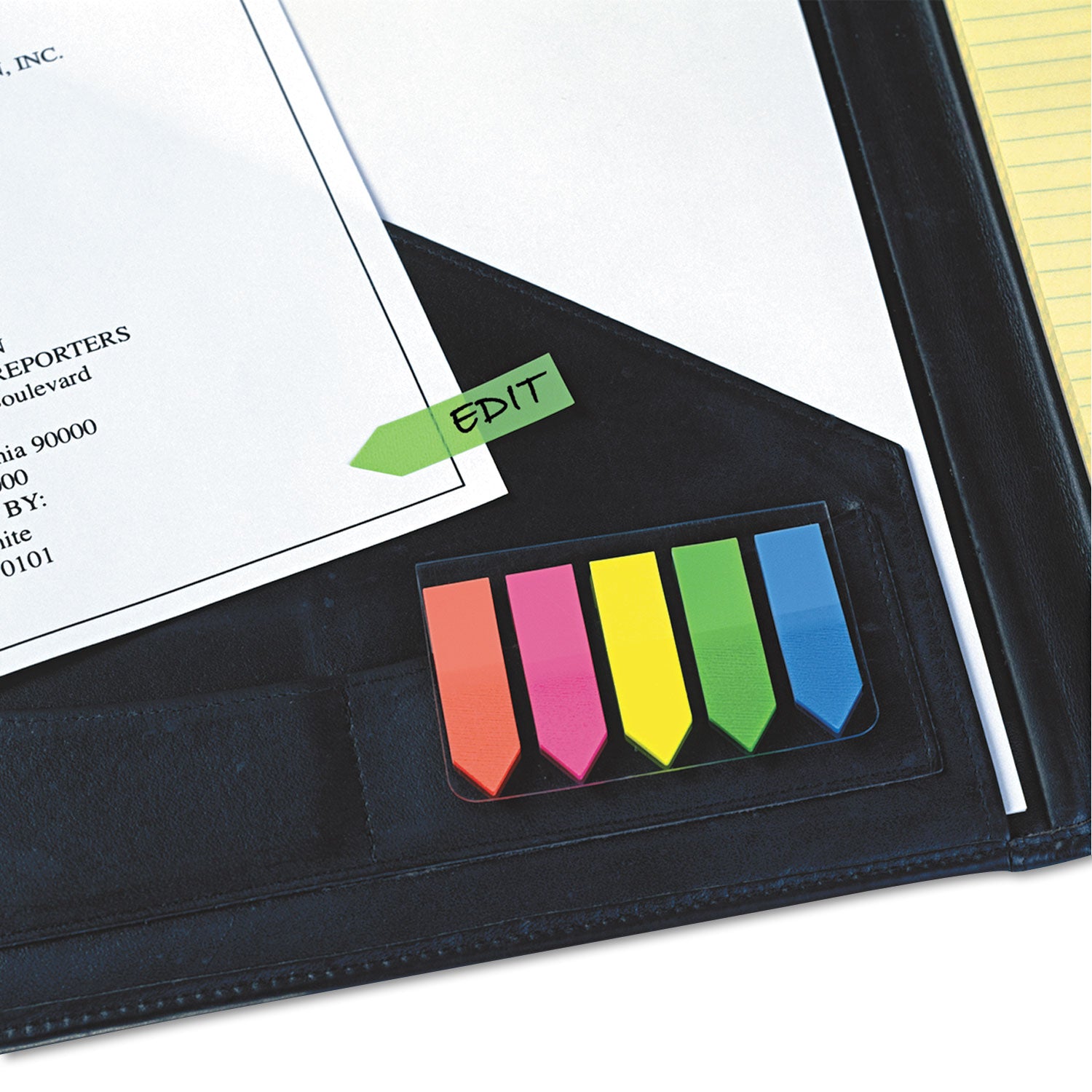 SeeNotes Transparent-Film Arrow Page Flags, Assorted Colors, 50/Pad, 5 Pads - 