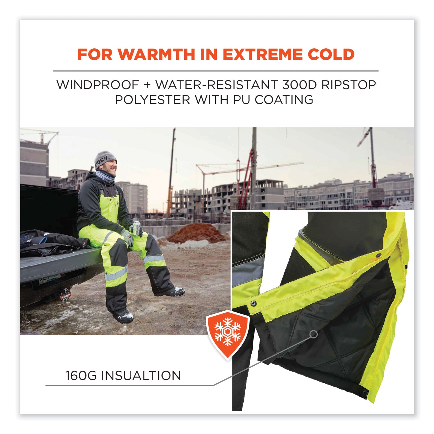 glowear-8928-class-e-hi-vis-insulated-bibs-4x-large-lime-ships-in-1-3-business-days_ego25528 - 3