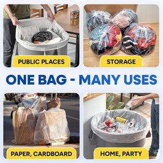 38" x 60", 60 Gallon, 12 Mic, Clear High-Density Can Liners, Perforated Coreless Rolls, 200/Case