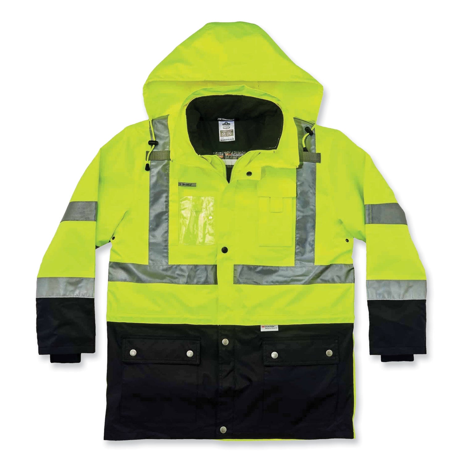 GloWear 8388 Class 3/2 Hi-Vis Thermal Jacket Kit, Small, Lime, Ships in 1-3 Business Days