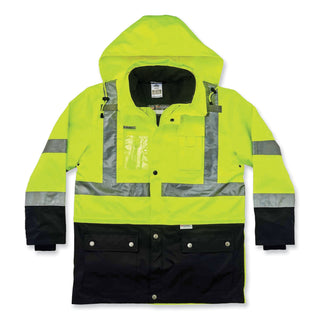 GloWear 8388 Class 3/2 Hi-Vis Thermal Jacket Kit, Small, Lime, Ships in 1-3 Business Days