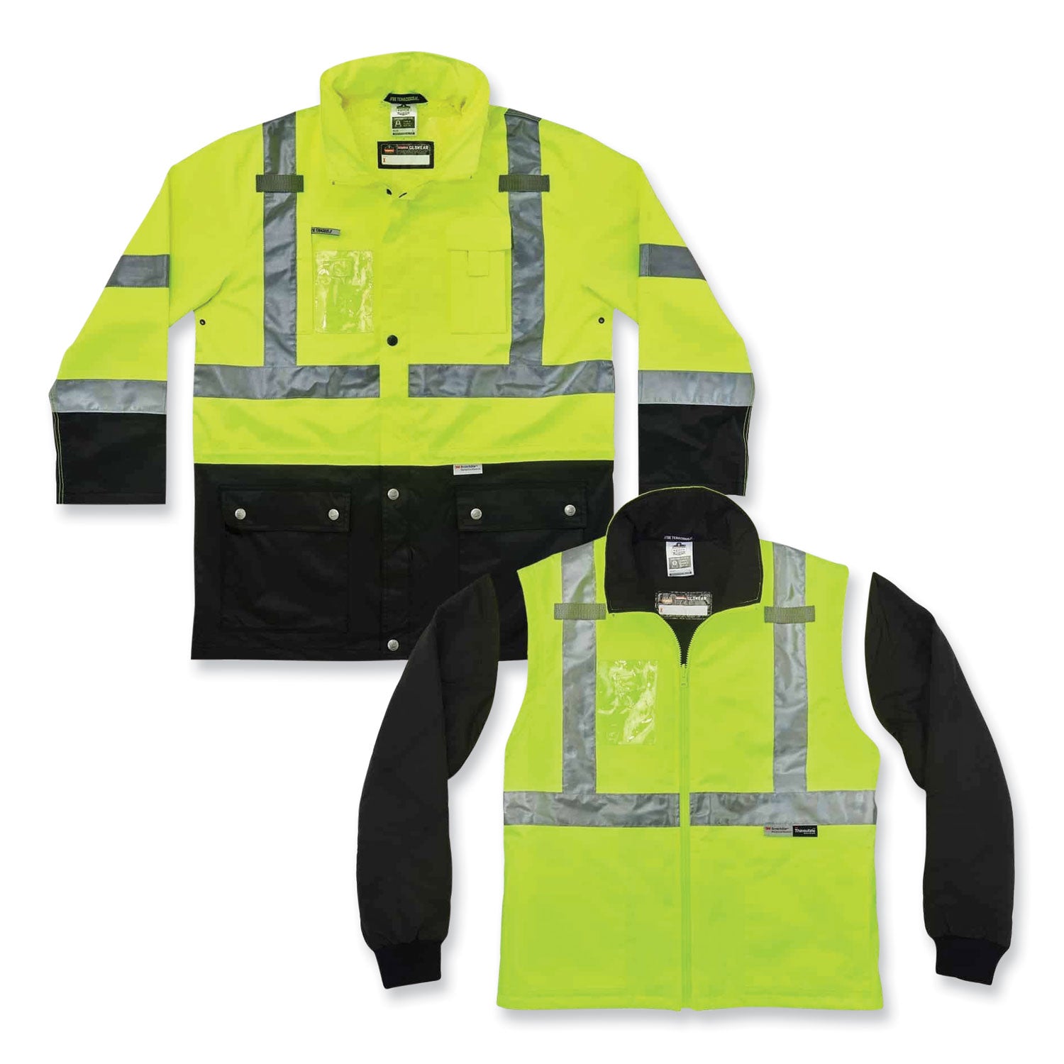 glowear-8388-class-3-2-hi-vis-thermal-jacket-kit-medium-lime-ships-in-1-3-business-days_ego25533 - 2