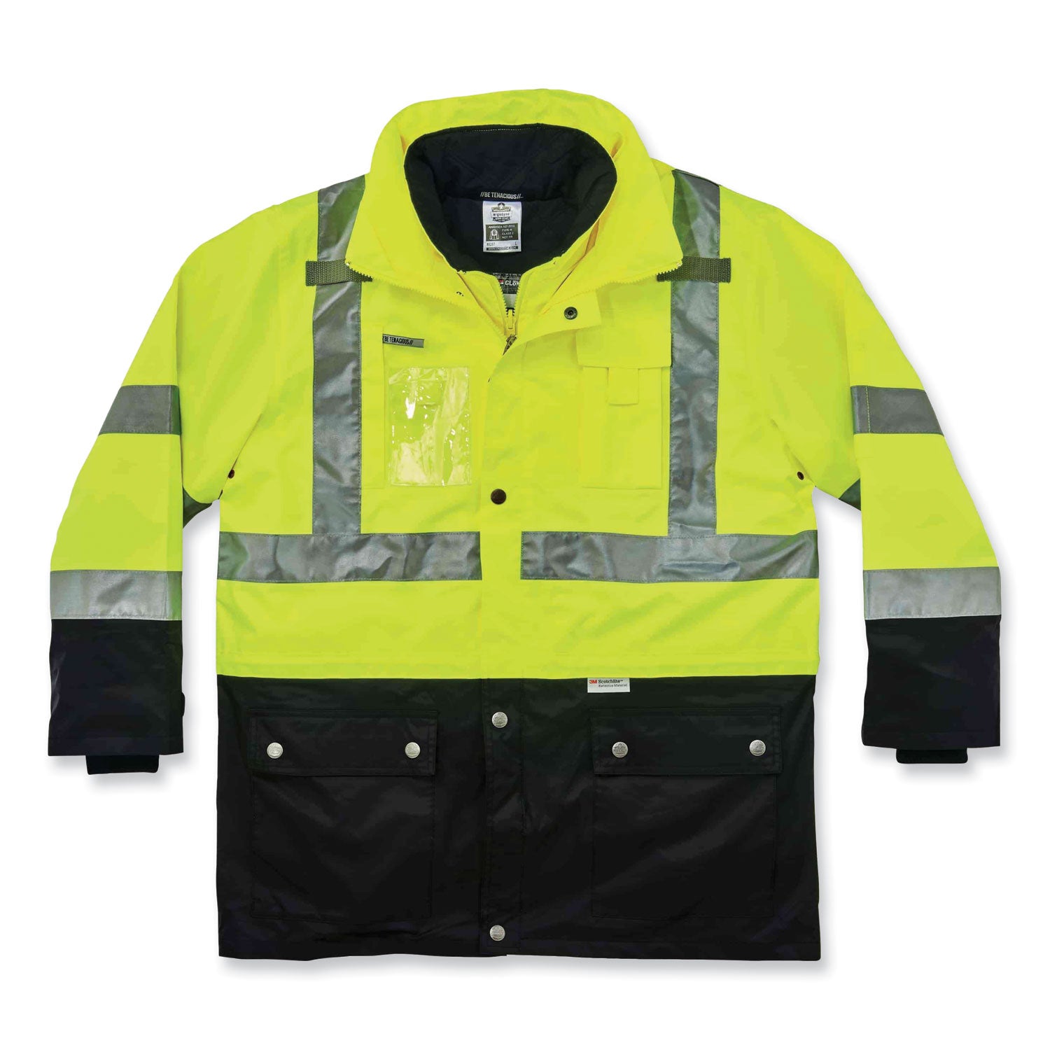 GloWear 8388 Class 3/2 Hi-Vis Thermal Jacket Kit, Medium, Lime, Ships in 1-3 Business Days