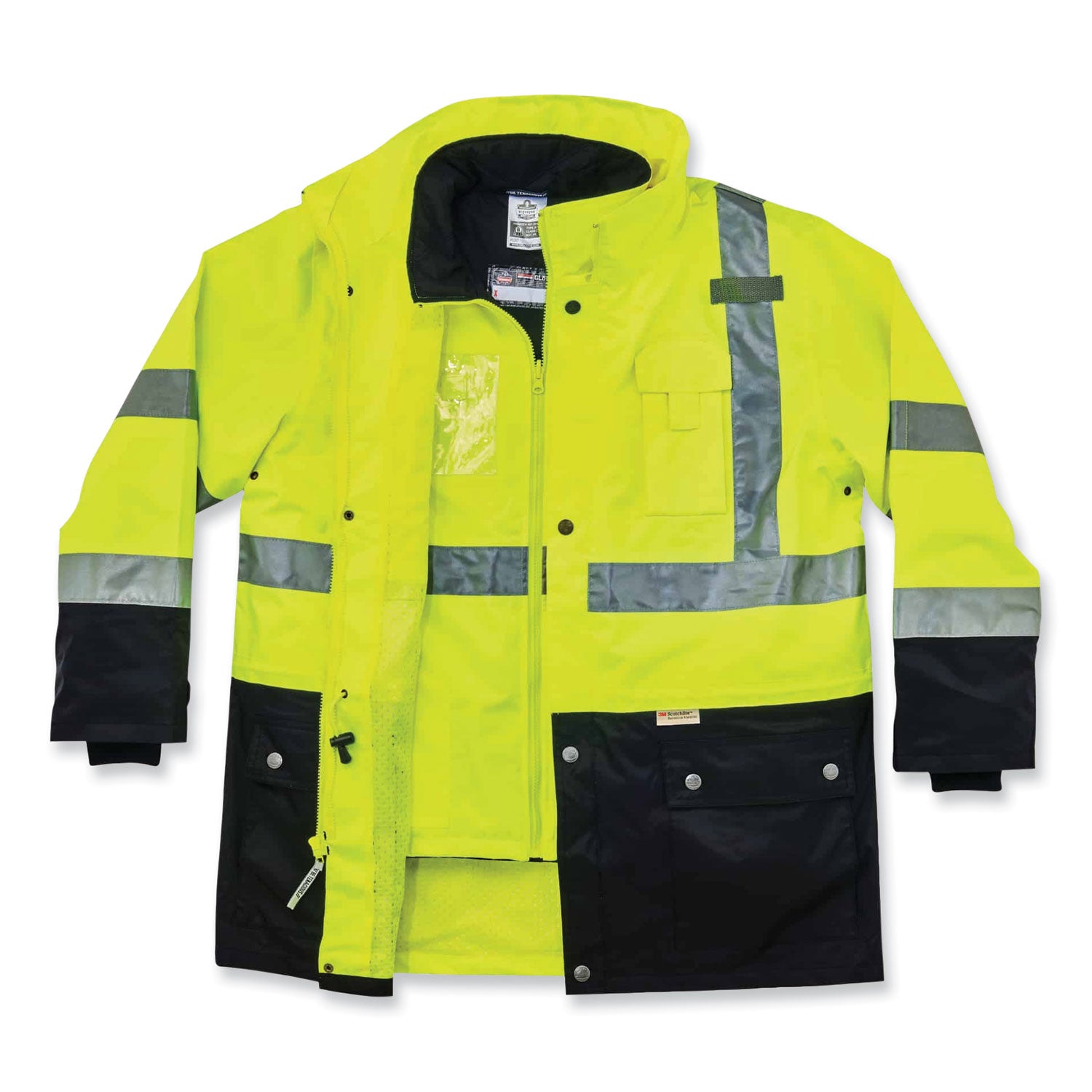 GloWear 8388 Class 3/2 Hi-Vis Thermal Jacket Kit, 2X-Large, Lime, Ships in 1-3 Business Days