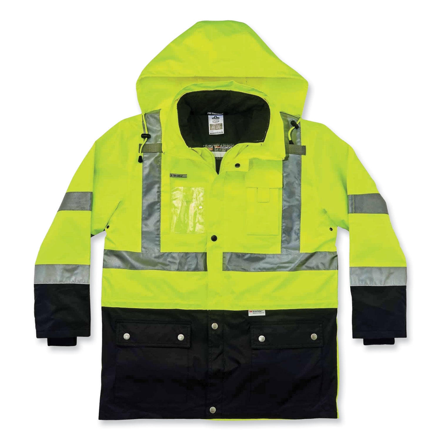GloWear 8388 Class 3/2 Hi-Vis Thermal Jacket Kit, 2X-Large, Lime, Ships in 1-3 Business Days
