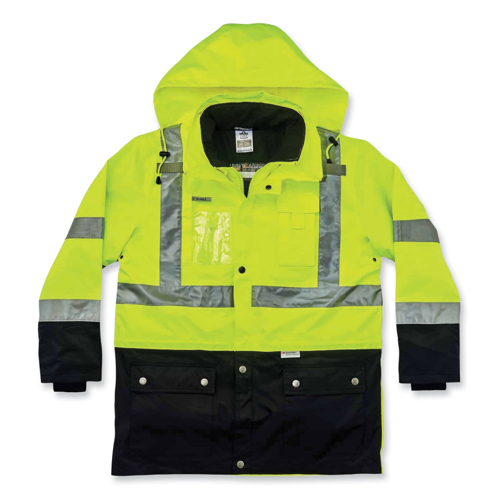 GloWear 8388 Class 3/2 Hi-Vis Thermal Jacket Kit, 3X-Large, Lime, Ships in 1-3 Business Days