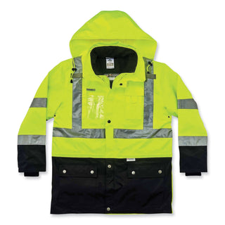 GloWear 8388 Class 3/2 Hi-Vis Thermal Jacket Kit, 4X-Large, Lime, Ships in 1-3 Business Days