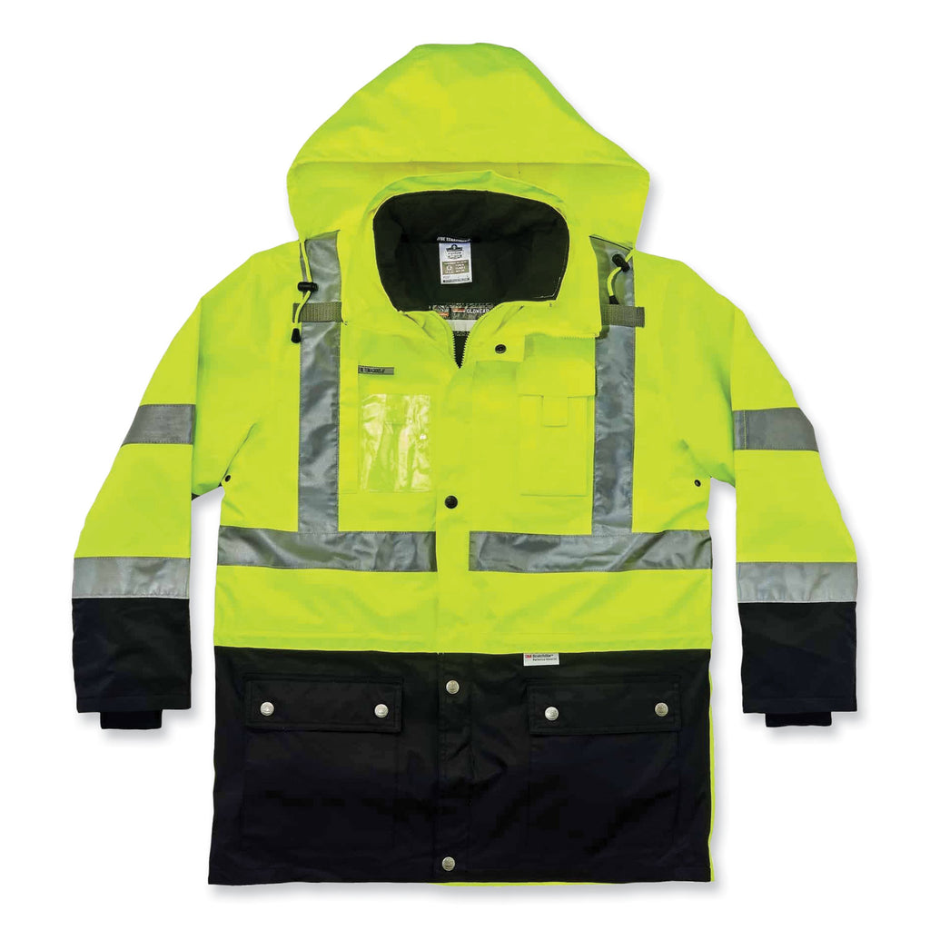 GloWear 8388 Class 3/2 Hi-Vis Thermal Jacket Kit, 5X-Large, Lime, Ships in 1-3 Business Days