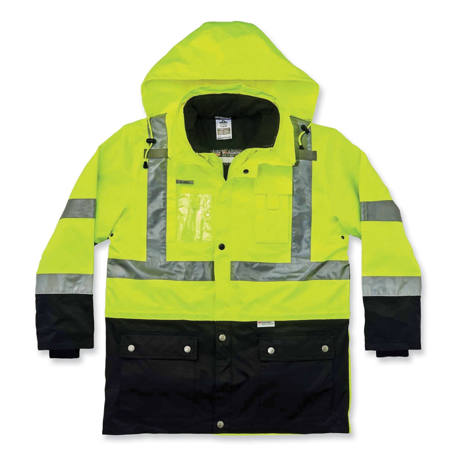 GloWear 8388 Class 3/2 Hi-Vis Thermal Jacket Kit, 5X-Large, Lime, Ships in 1-3 Business Days