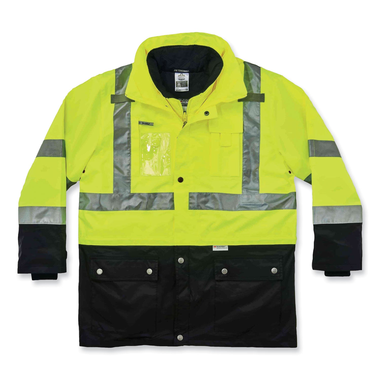 GloWear 8388 Class 3/2 Hi-Vis Thermal Jacket Kit, 5X-Large, Lime, Ships in 1-3 Business Days