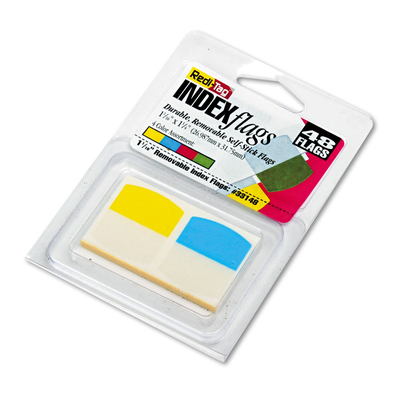 Write-On Index Tabs, 1/5-Cut, Assorted Colors, 1.06" Wide, 48/Pack - 