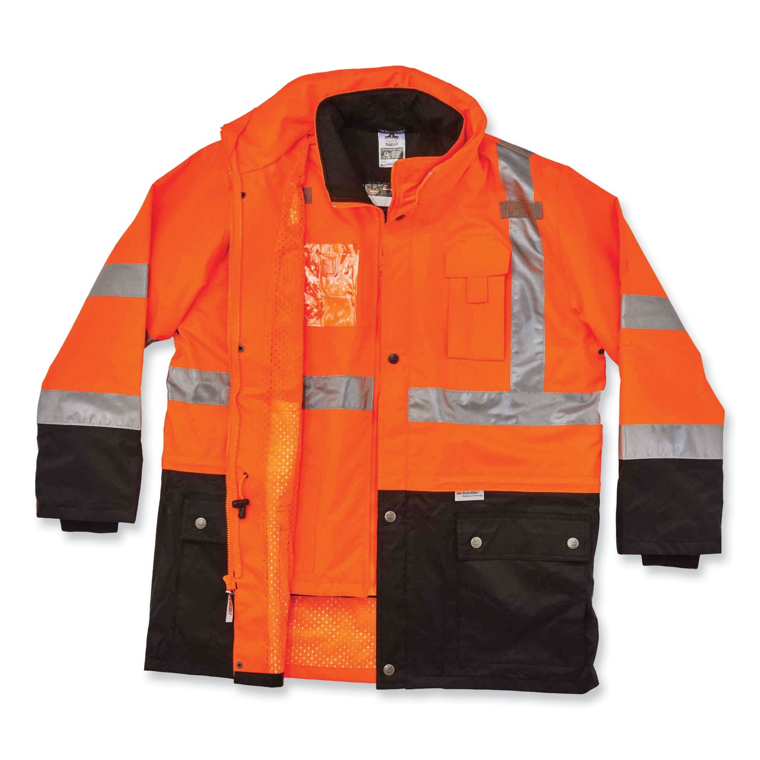 GloWear 8388 Class 3/2 Hi-Vis Thermal Jacket Kit, 3X-Large, Orange, Ships in 1-3 Business Days