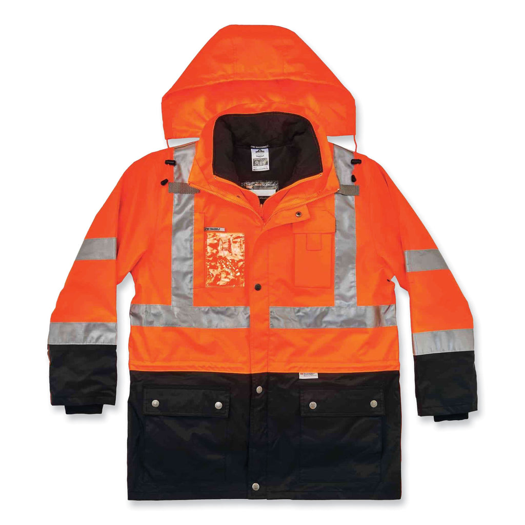 GloWear 8388 Class 3/2 Hi-Vis Thermal Jacket Kit, 4X-Large, Orange, Ships in 1-3 Business Days