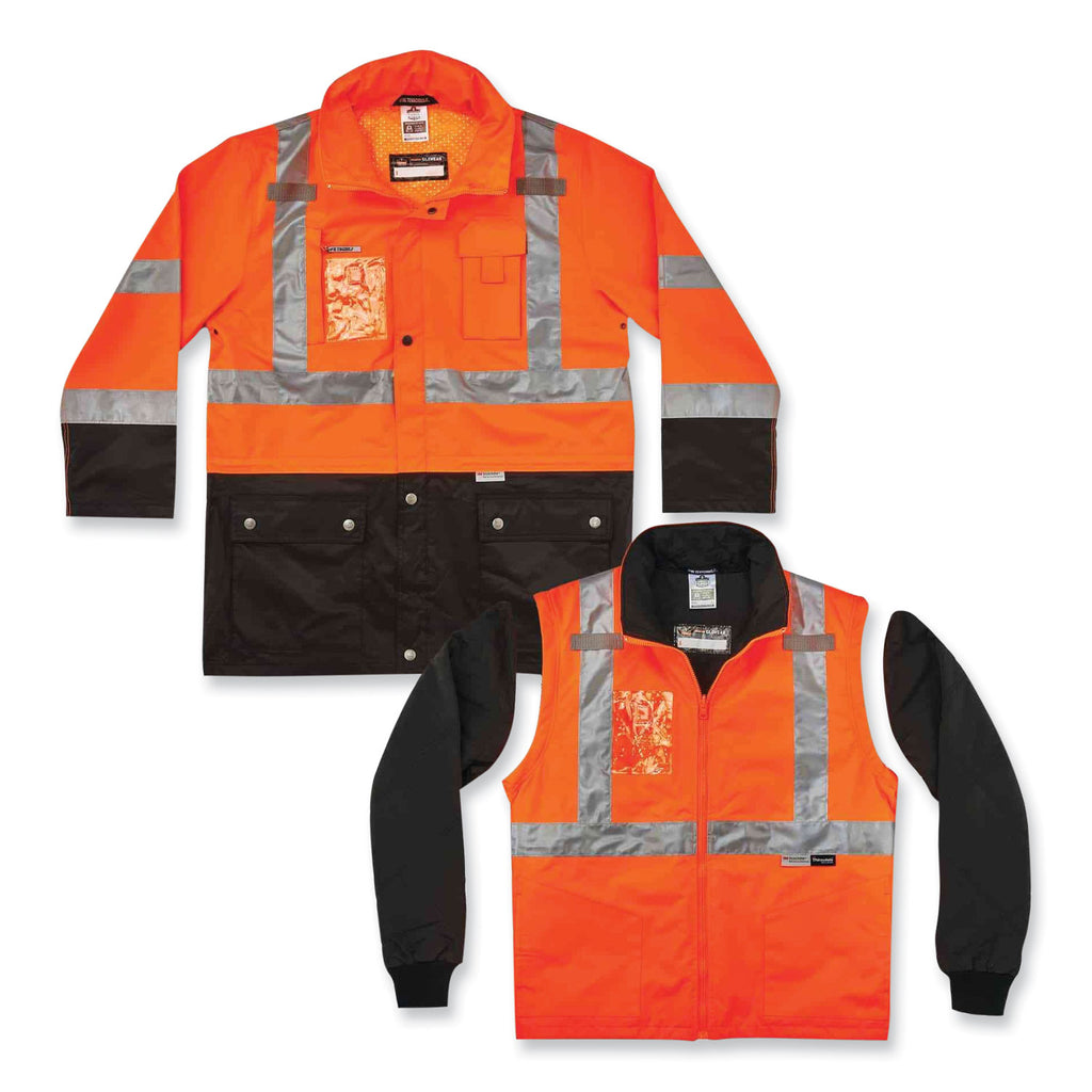 GloWear 8388 Class 3/2 Hi-Vis Thermal Jacket Kit, 5X-Large, Orange, Ships in 1-3 Business Days