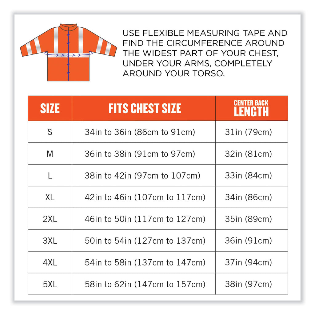 GloWear 8384 Class 3 Hi-Vis Quilted Thermal Parka, Small, Orange, Ships in 1-3 Business Days