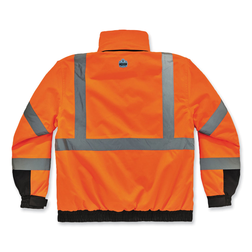 GloWear 8381 Class 3 Hi-Vis 4-in-1 Quilted Bomber Jacket, Orange, Medium, Ships in 1-3 Business Days