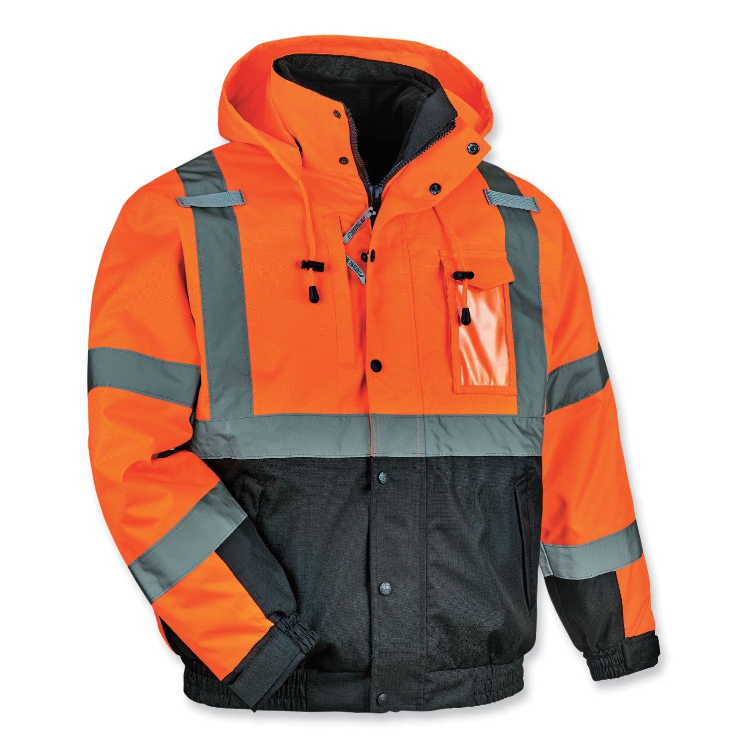 glowear-8381-class-3-hi-vis-4-in-1-quilted-bomber-jacket-orange-large-ships-in-1-3-business-days_ego25584 - 1
