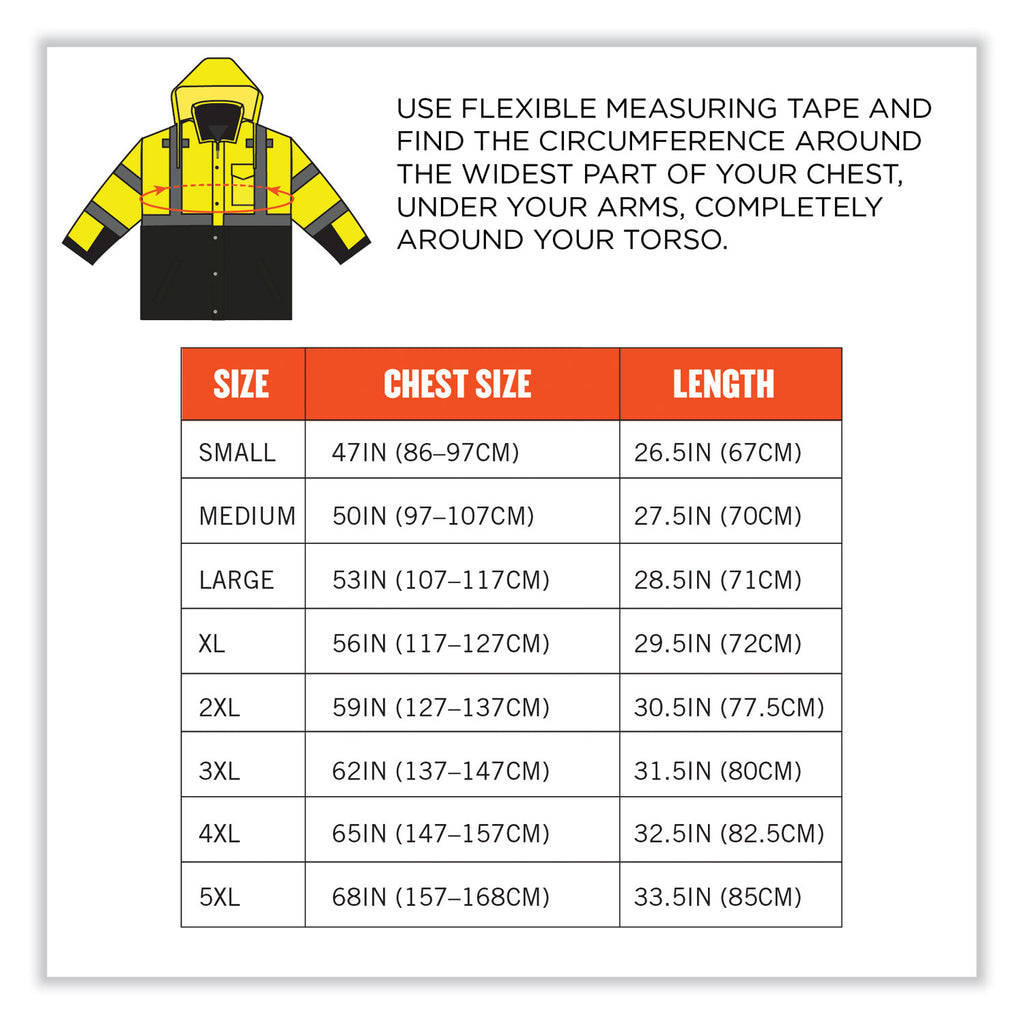 GloWear 8381 Class 3 Hi-Vis 4-in-1 Quilted Bomber Jacket, Lime, Large, Ships in 1-3 Business Days