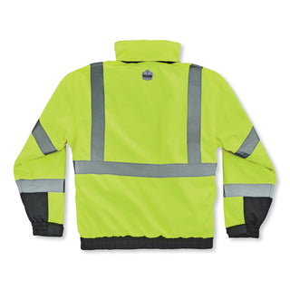GloWear 8381 Class 3 Hi-Vis 4-in-1 Quilted Bomber Jacket, Lime, 5X-Large, Ships in 1-3 Business Days