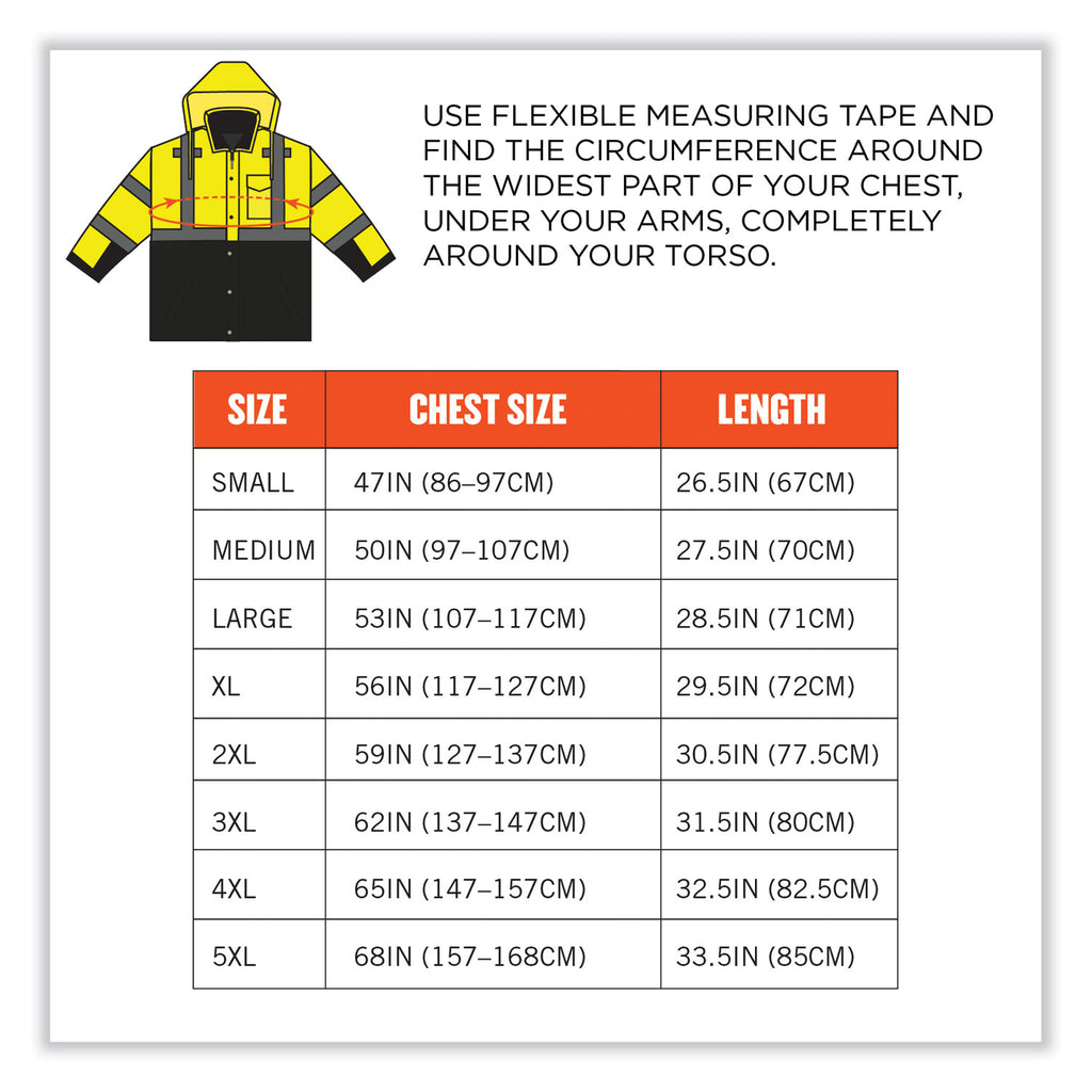 GloWear 8381 Class 3 Hi-Vis 4-in-1 Quilted Bomber Jacket, Lime, 5X-Large, Ships in 1-3 Business Days