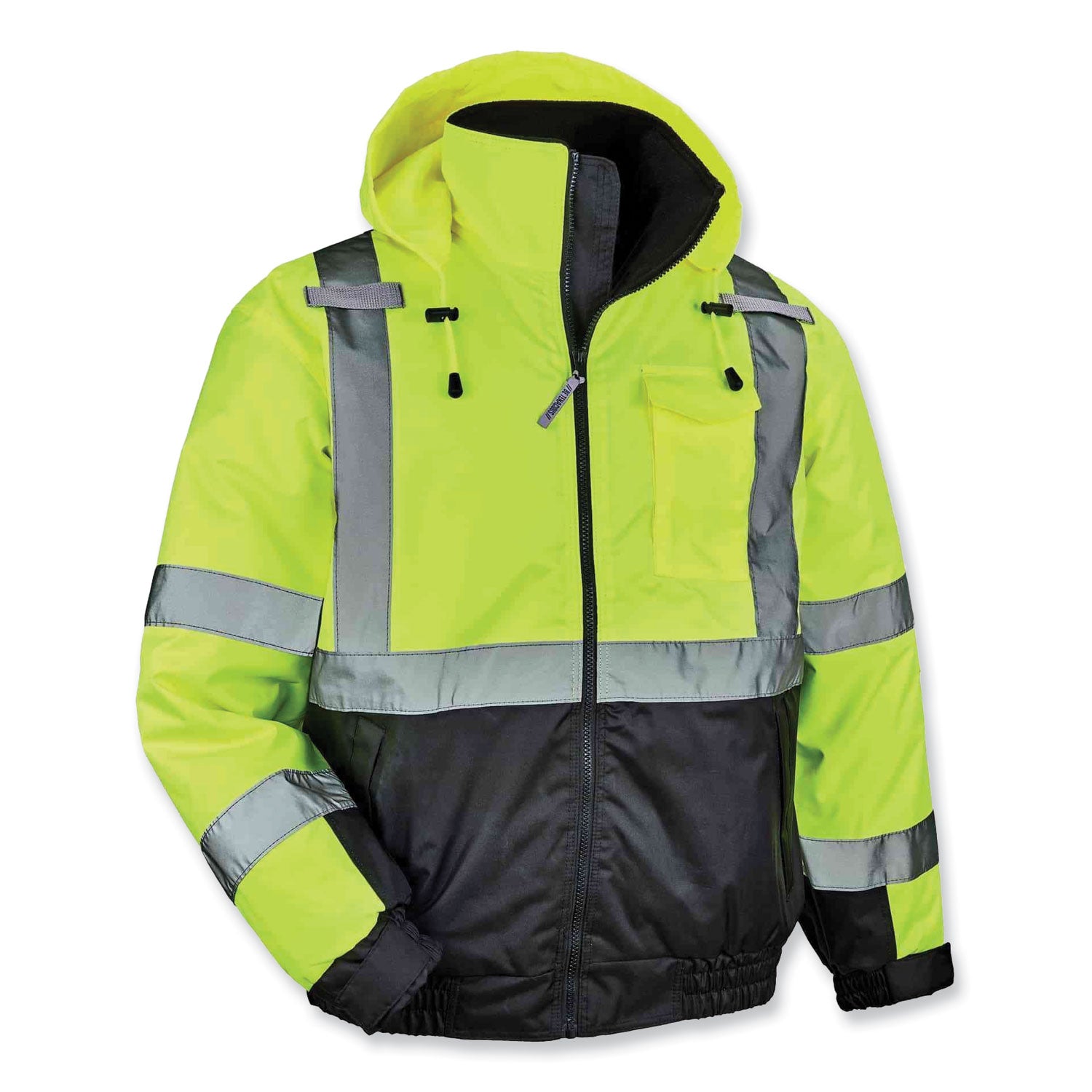 glowear-8377-class-3-hi-vis-quilted-bomber-jacket-lime-small-ships-in-1-3-business-days_ego25622 - 1