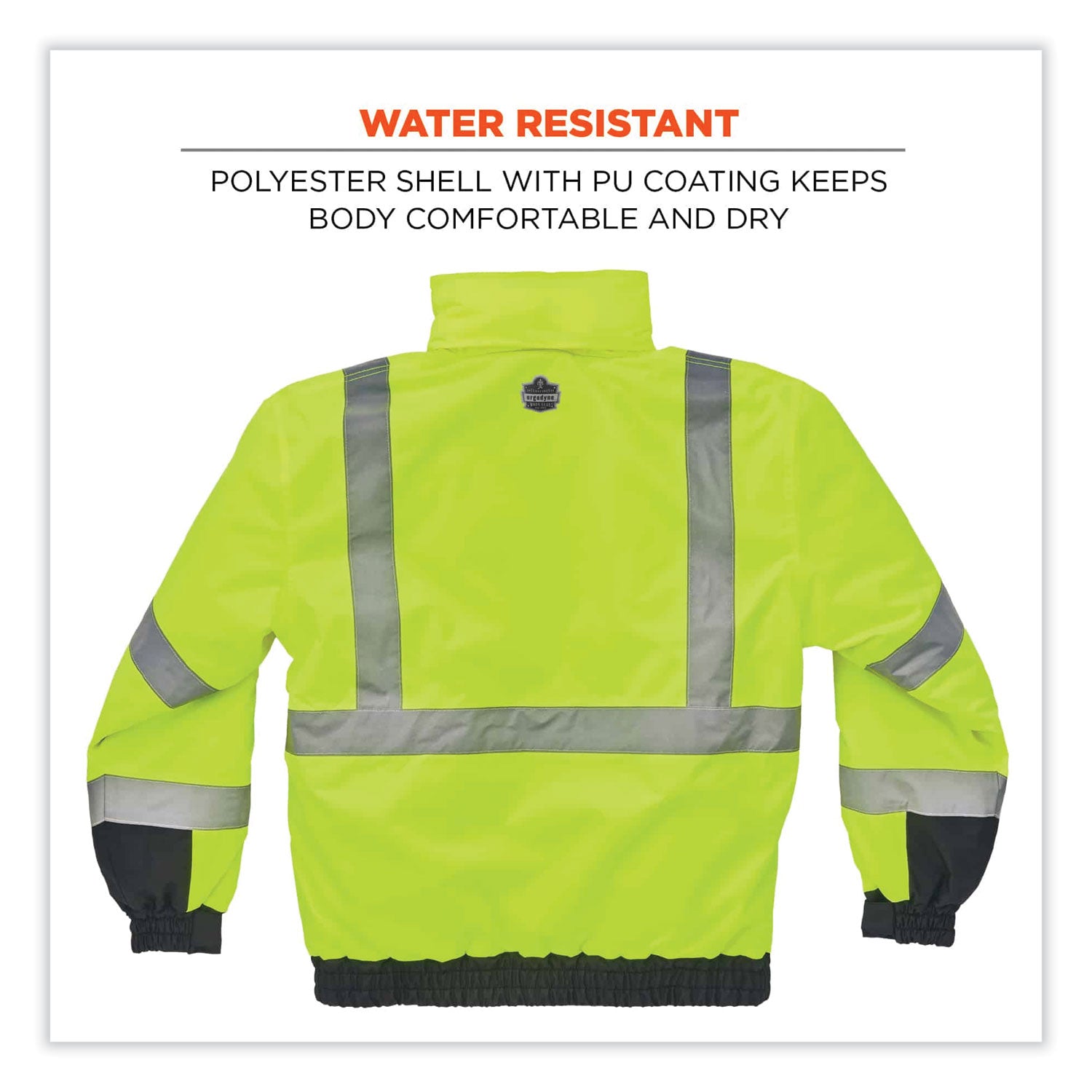 glowear-8377-class-3-hi-vis-quilted-bomber-jacket-lime-large-ships-in-1-3-business-days_ego25624 - 2