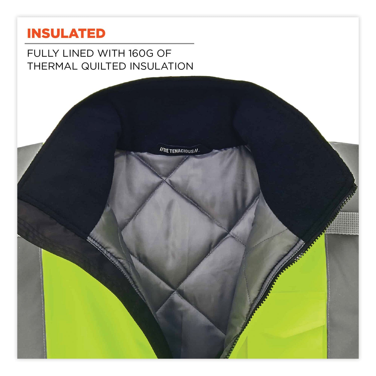 glowear-8377-class-3-hi-vis-quilted-bomber-jacket-lime-large-ships-in-1-3-business-days_ego25624 - 3