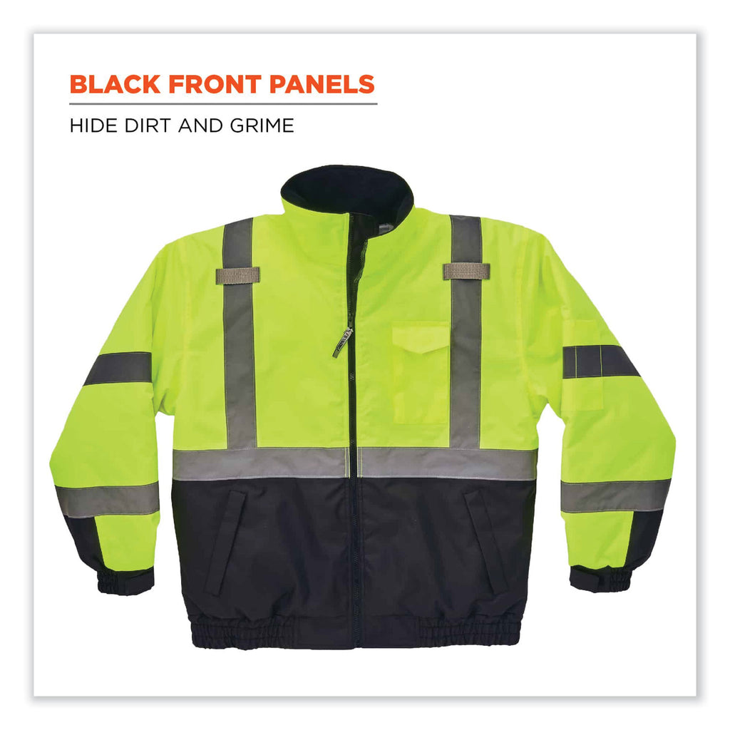 glowear-8377-class-3-hi-vis-quilted-bomber-jacket-lime-2x-large-ships-in-1-3-business-days_ego25626 - 6