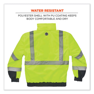 glowear-8377-class-3-hi-vis-quilted-bomber-jacket-lime-3x-large-ships-in-1-3-business-days_ego25627 - 2