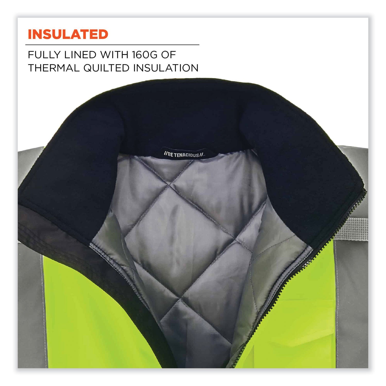 glowear-8377-class-3-hi-vis-quilted-bomber-jacket-lime-3x-large-ships-in-1-3-business-days_ego25627 - 3