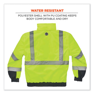 glowear-8377-class-3-hi-vis-quilted-bomber-jacket-lime-4x-large-ships-in-1-3-business-days_ego25628 - 2