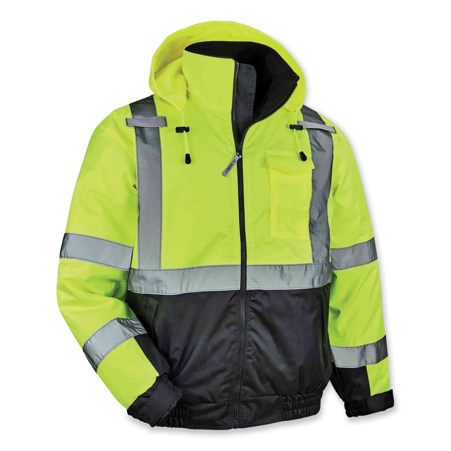 glowear-8377-class-3-hi-vis-quilted-bomber-jacket-lime-4x-large-ships-in-1-3-business-days_ego25628 - 1