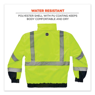 glowear-8377-class-3-hi-vis-quilted-bomber-jacket-lime-5x-large-ships-in-1-3-business-days_ego25629 - 2