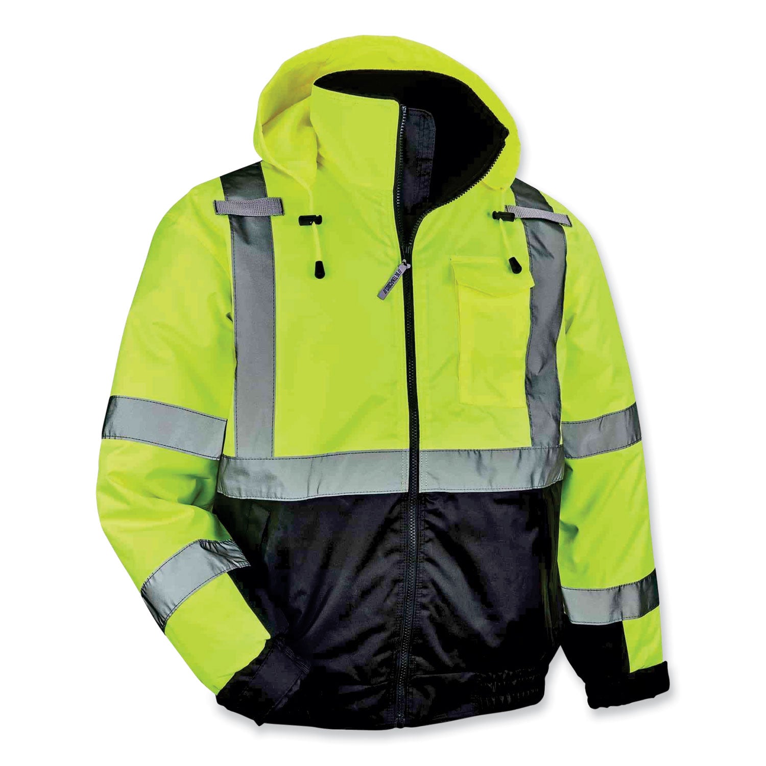 glowear-8377-class-3-hi-vis-quilted-bomber-jacket-lime-5x-large-ships-in-1-3-business-days_ego25629 - 1