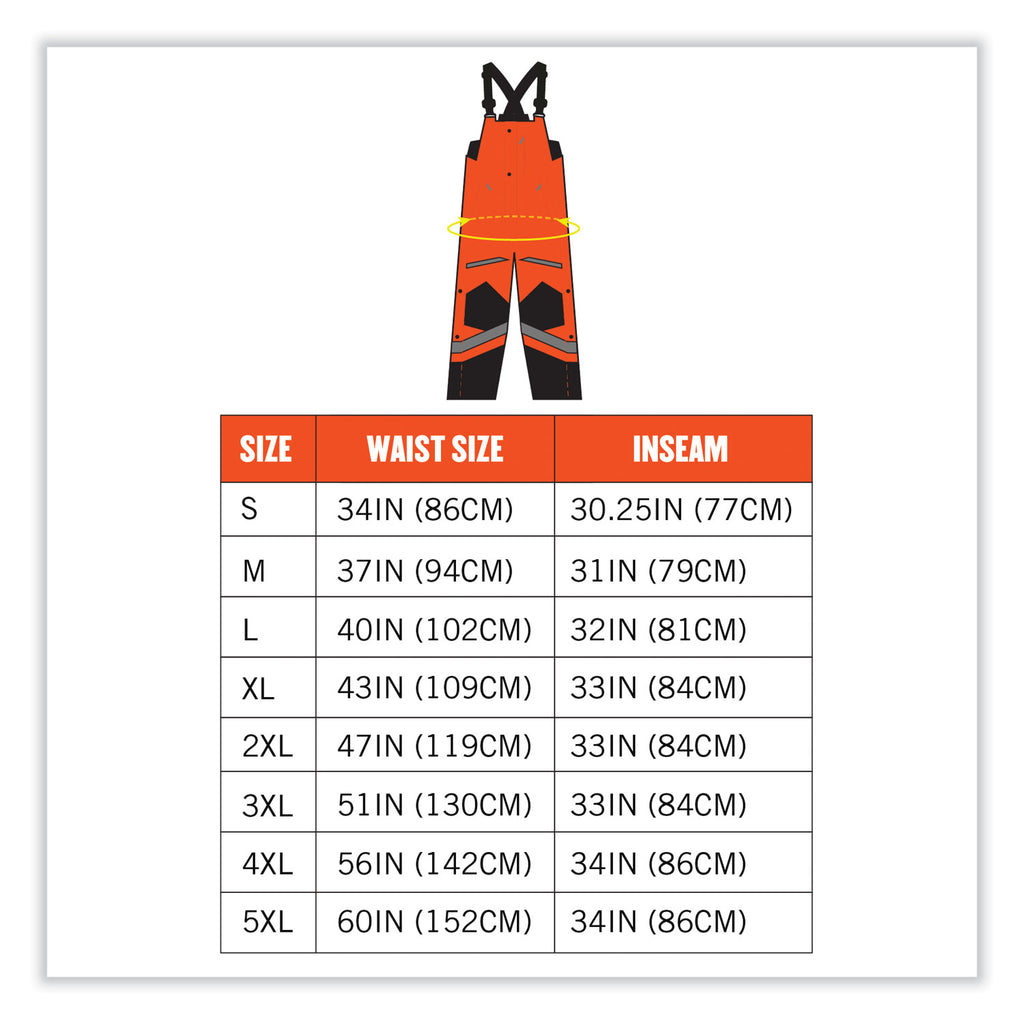 glowear-8928-class-e-hi-vis-insulated-bibs-small-orange-ships-in-1-3-business-days_ego25632 - 8