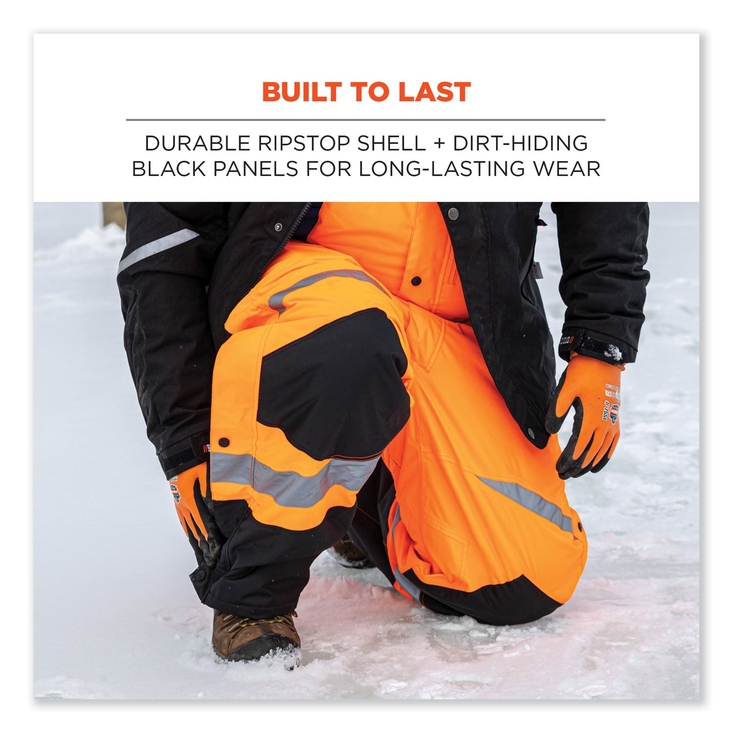 GloWear 8928 Class E Hi-Vis Insulated Bibs, 3X-Large, Orange, Ships in 1-3 Business Days