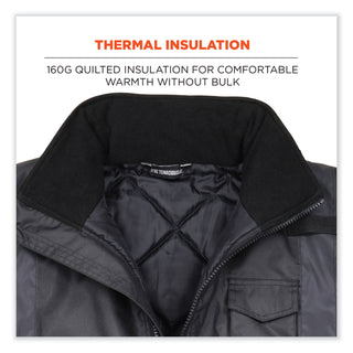 GloWear 8377EV Non-Certified Hi-Vis Quilted Bomber Jacket, Black, Small, Ships in 1-3 Business Days