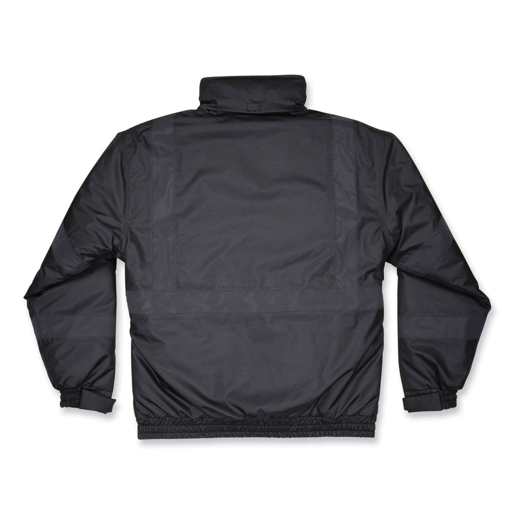 GloWear 8377EV Non-Certified Hi-Vis Quilted Bomber Jacket, Black, 2X-Large, Ships in 1-3 Business Days