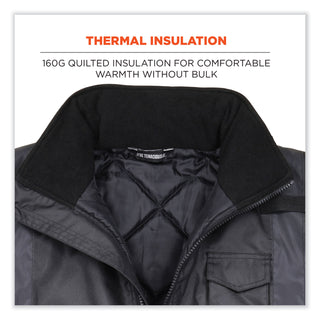 GloWear 8377EV Non-Certified Hi-Vis Quilted Bomber Jacket, Black, 2X-Large, Ships in 1-3 Business Days