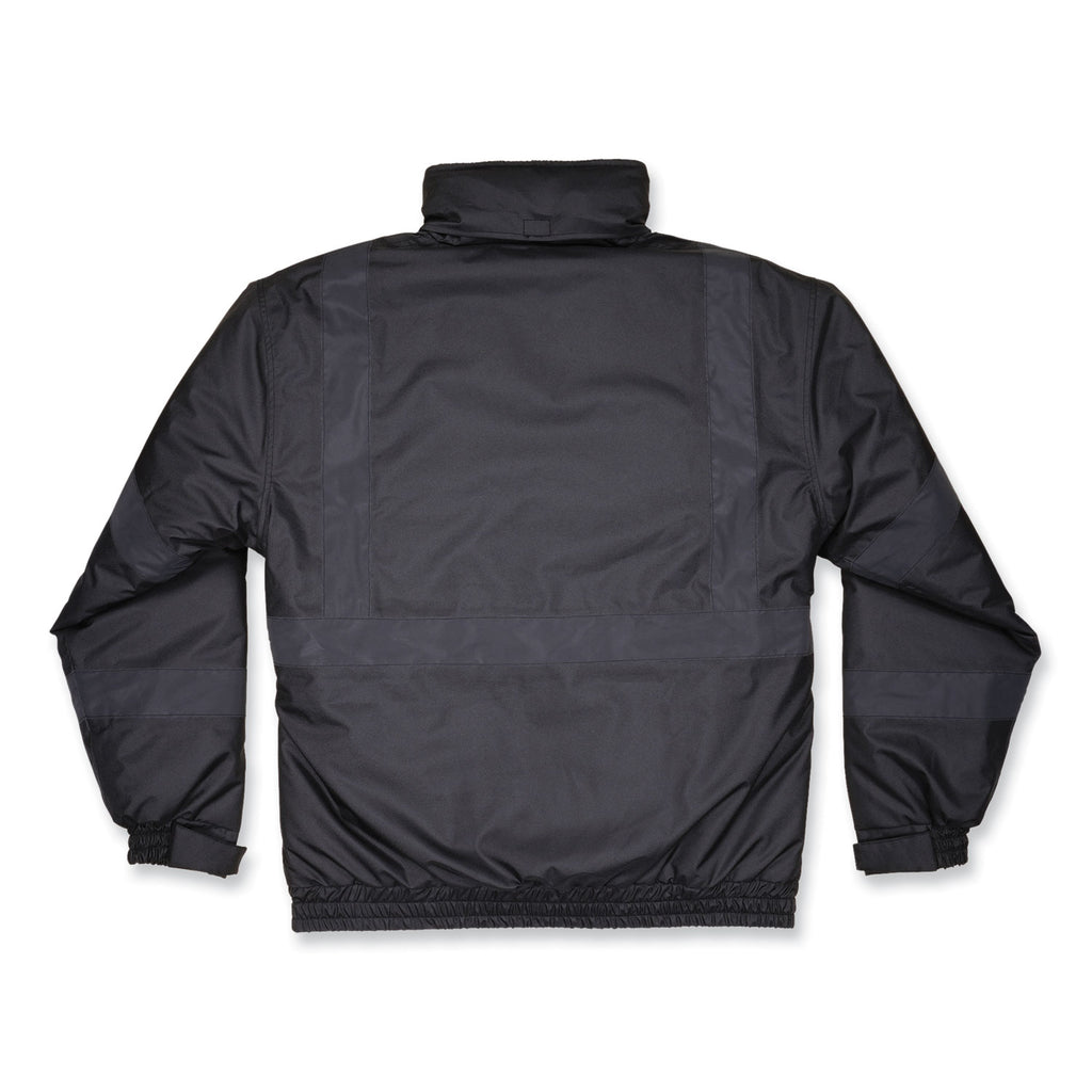 GloWear 8377EV Non-Certified Hi-Vis Quilted Bomber Jacket, Black, 4X-Large, Ships in 1-3 Business Days