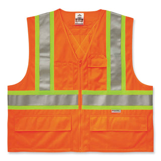 glowear-8235zx-class-2-two-tone-x-back-vest-polyester-small-medium-orange-ships-in-1-3-business-days_ego26183 - 1