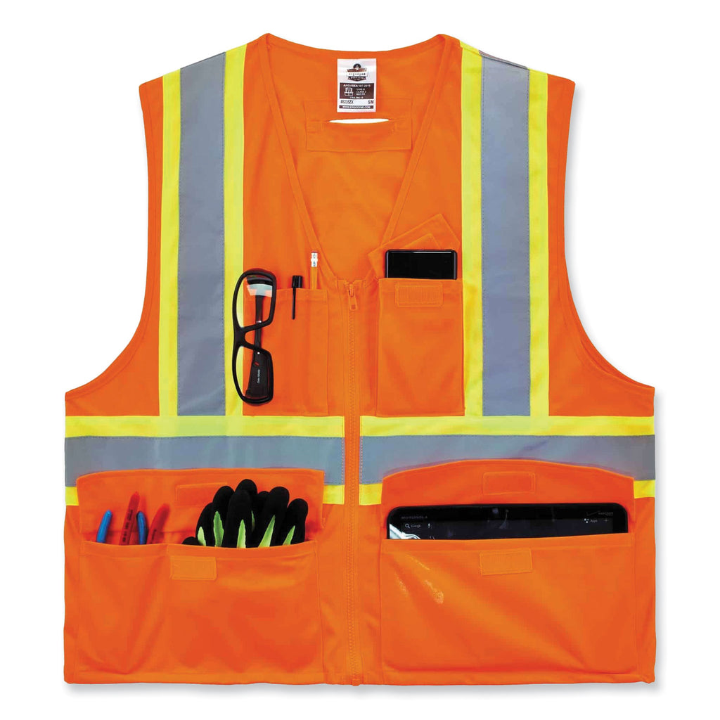glowear-8235zx-class-2-two-tone-x-back-vest-polyester-large-x-large-orange-ships-in-1-3-business-days_ego26185 - 5