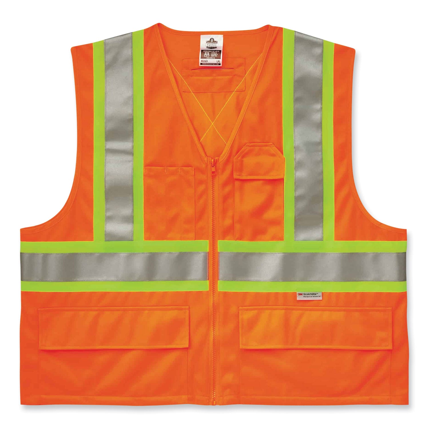 glowear-8235zx-class-2-two-tone-x-back-vest-polyester-large-x-large-orange-ships-in-1-3-business-days_ego26185 - 1
