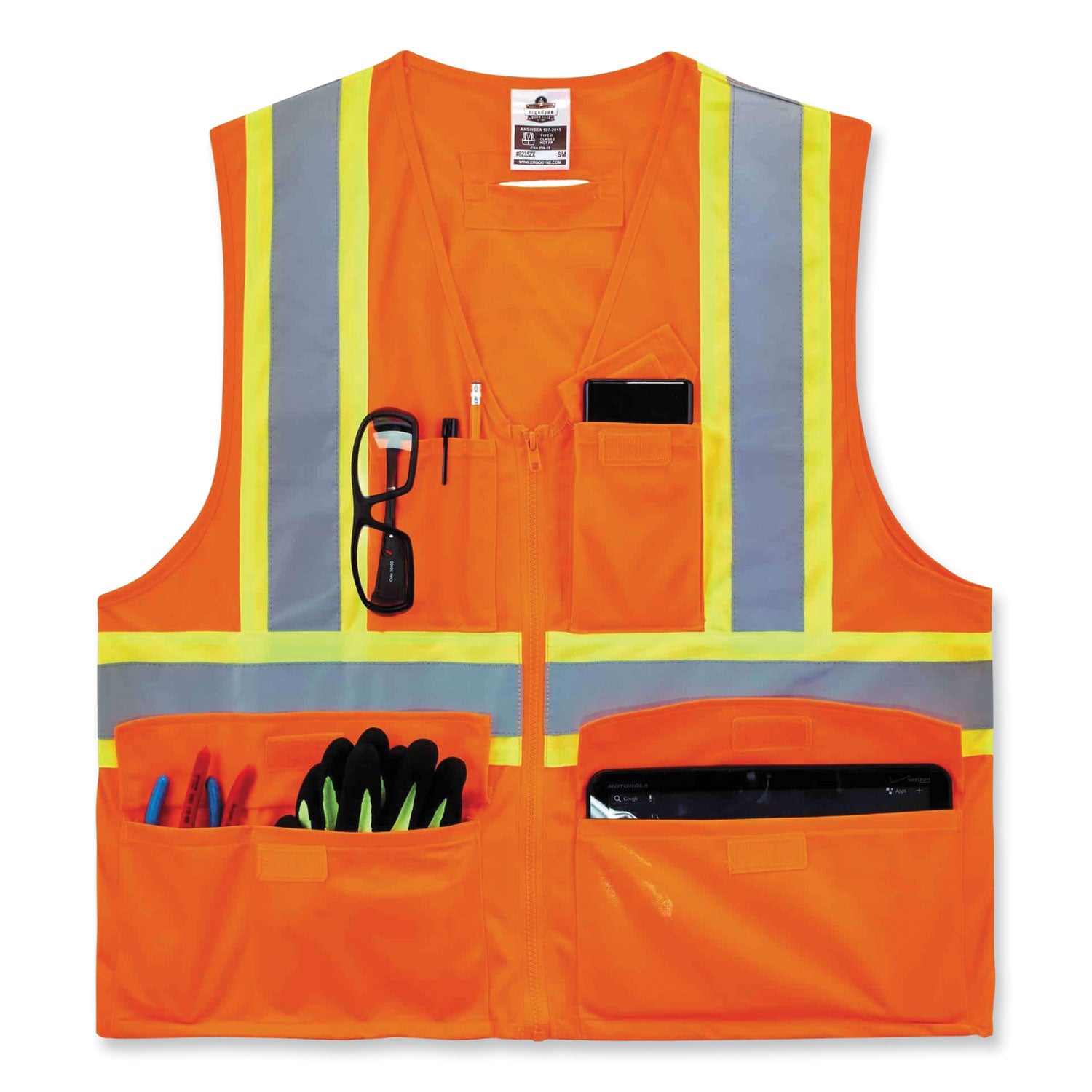 glowear-8235zx-class-2-two-tone-x-back-vest-polyester-2x-large-3x-large-orange-ships-in-1-3-business-days_ego26187 - 5