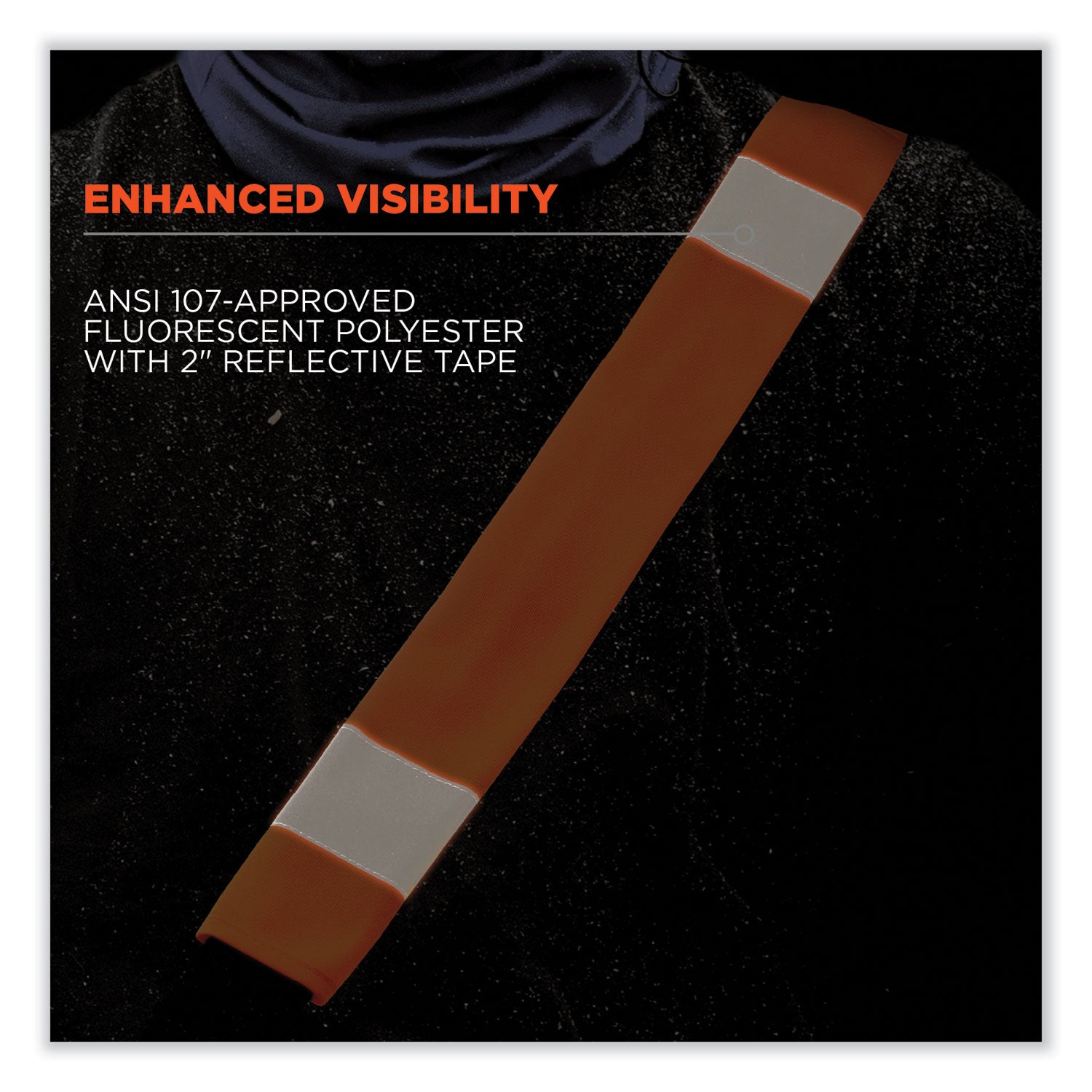 GloWear 8004 Hi-Vis Seat Belt Cover, 6" x 18.5", Orange, Ships in 1-3 Business Days