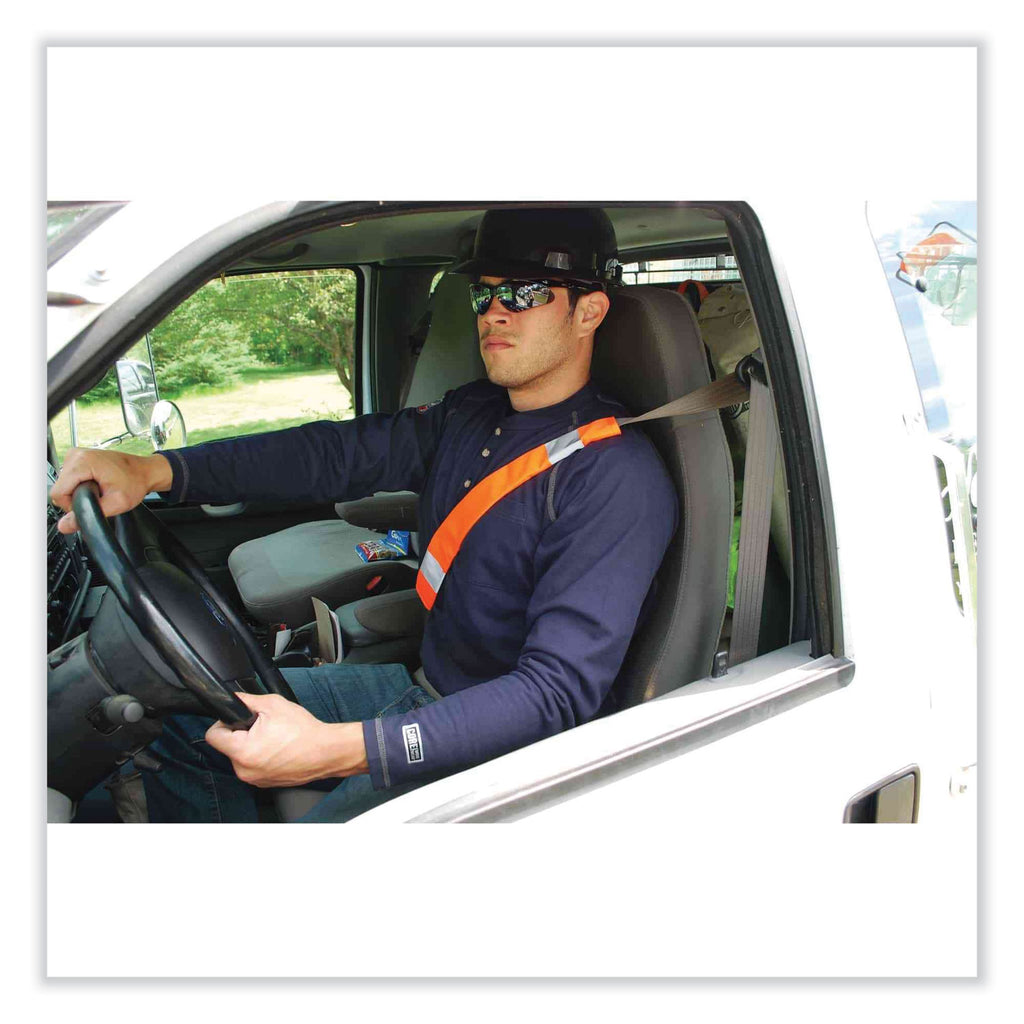 GloWear 8004 Hi-Vis Seat Belt Cover, 6" x 18.5", Orange, Ships in 1-3 Business Days